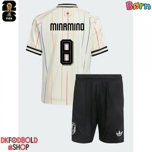 Japan Takumi Minamino #8 Udebanesæt Børn VM 2026 Kort ærmer (+ korte bukser)